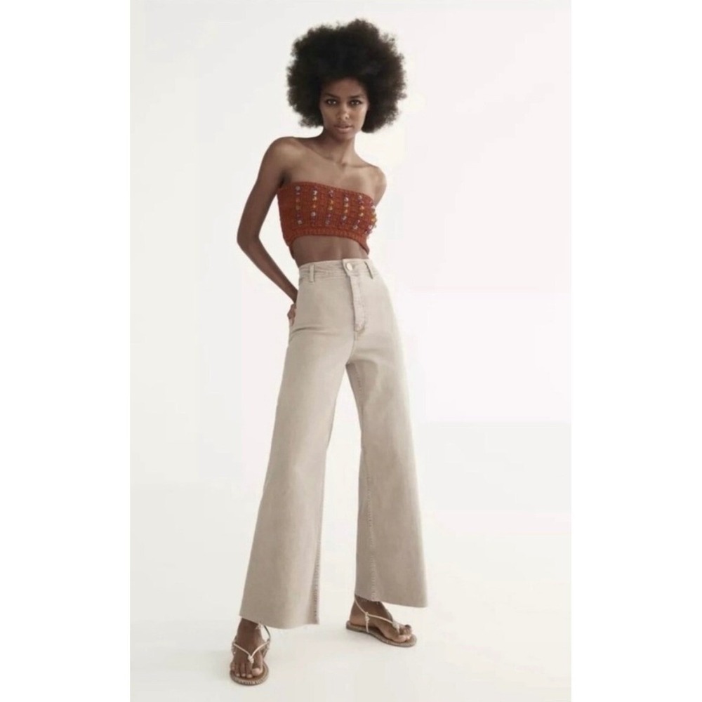 Zara The‎ Marine Straight Jeans Women's Size 2 Wide Leg - Picture 2 of 9